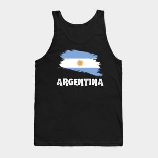 Argentina Flag with Distressed Flag and Letters Tank Top